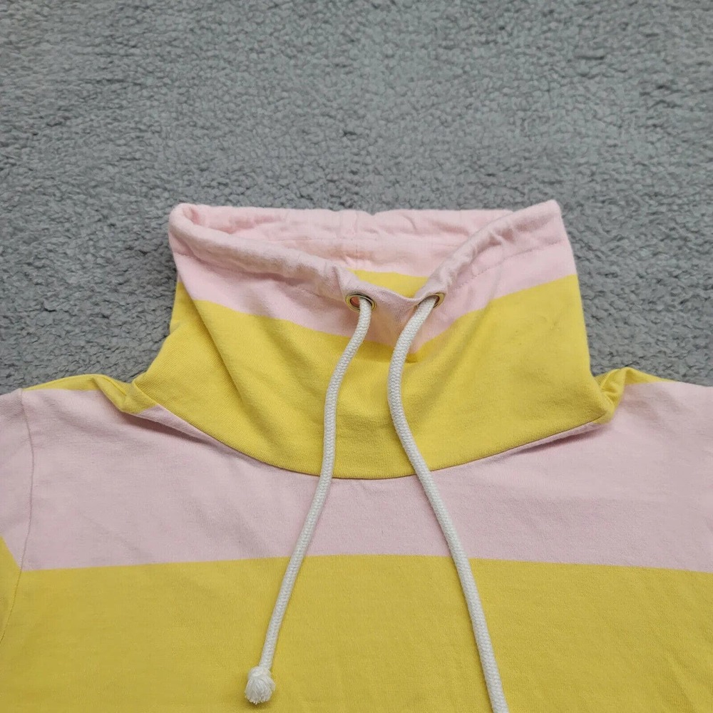 J.Crew Sweatshirt Womens Small Pink Yellow Stripe Pullover Turtle Neck Casual - Picture 4 of 16